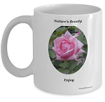Single Pink Rose Coffee Mug for the Flower Lover. Coffee mugs that make a great gift to yourself or someone else who is a lover of roses. Give this single pink rose mug to those in your life that you appreciate most. Enjoy the beauty of this flower on the side of your roses mug everyday. 