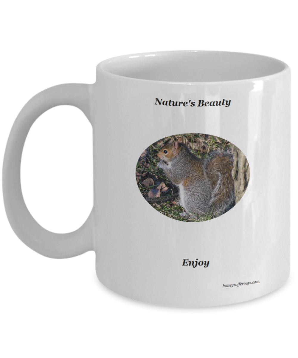 Squirrel Coffee Mug with Squirrel Munching on a Nut