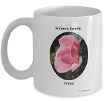 Stunningly Beautiful Pink Rose Coffee Mugs with a soft pink rose image on both sides. Coffee mug for those who have a love for roses.  Enjoy your morning coffee while viewing this beautiful soft pink rose image on the side of your cup. Coffee mugs with soft Pink Roses on them.