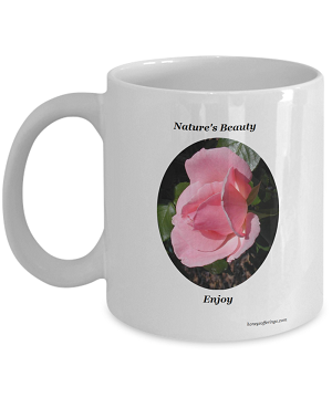 Nature Coffee Mug with Pink Roses for Mom or Nature Lover Friend - Floral Mug.